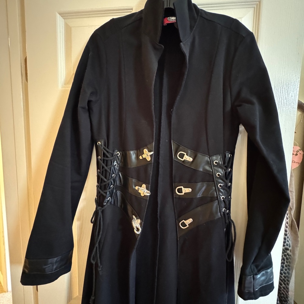 Redballs, Goth Emo Canvas Trench Coat Matrix NEO  Trinity women S - Picture 11 of 16